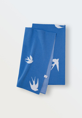 Плед вязаный Simple (ласточки на синем)