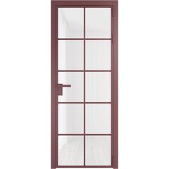 Алюминиевая дверь 4AG красный антрацит остеклённая