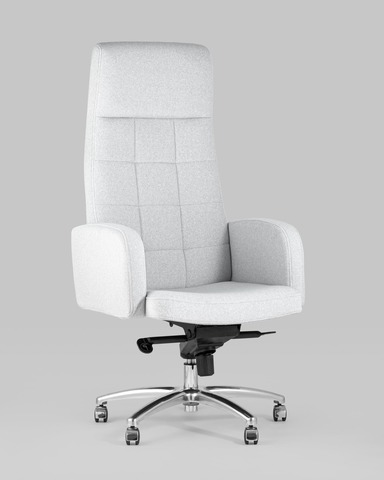 Кресло руководителя Лестер микровелюр светло-серый, 142см. 53см. 70см.