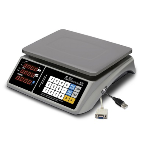 Весы торговые M-ER 328AC-15.2 LED Touch-M, с RS-232 и USB(COM), АКБ