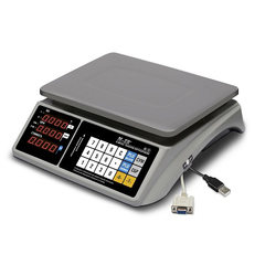 Весы торговые M-ER 328AC-15.2 LED Touch-M, с RS-232 и USB(COM), АКБ