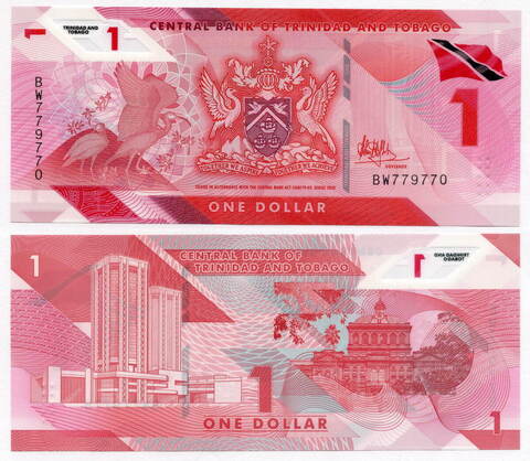 Банкнота Тринидад и Тобаго 1 доллар 2020 год BW779770. UNC (пластик)