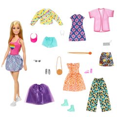 Кукла Барби Блондинка и 7 комплектов одежды, коллекционный набор