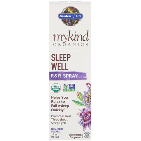 Garden of Life, MyKind Organics, Sleep Well, спрей для улучшения качества сна, 58 мл (2 унции)