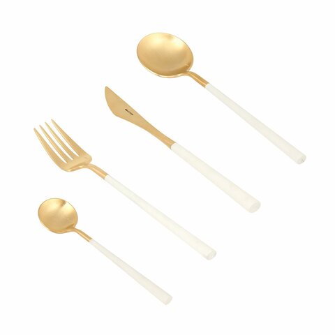 Набор столовых приборов на 6 персон 24 предмета Belo Inox Neo White Gold