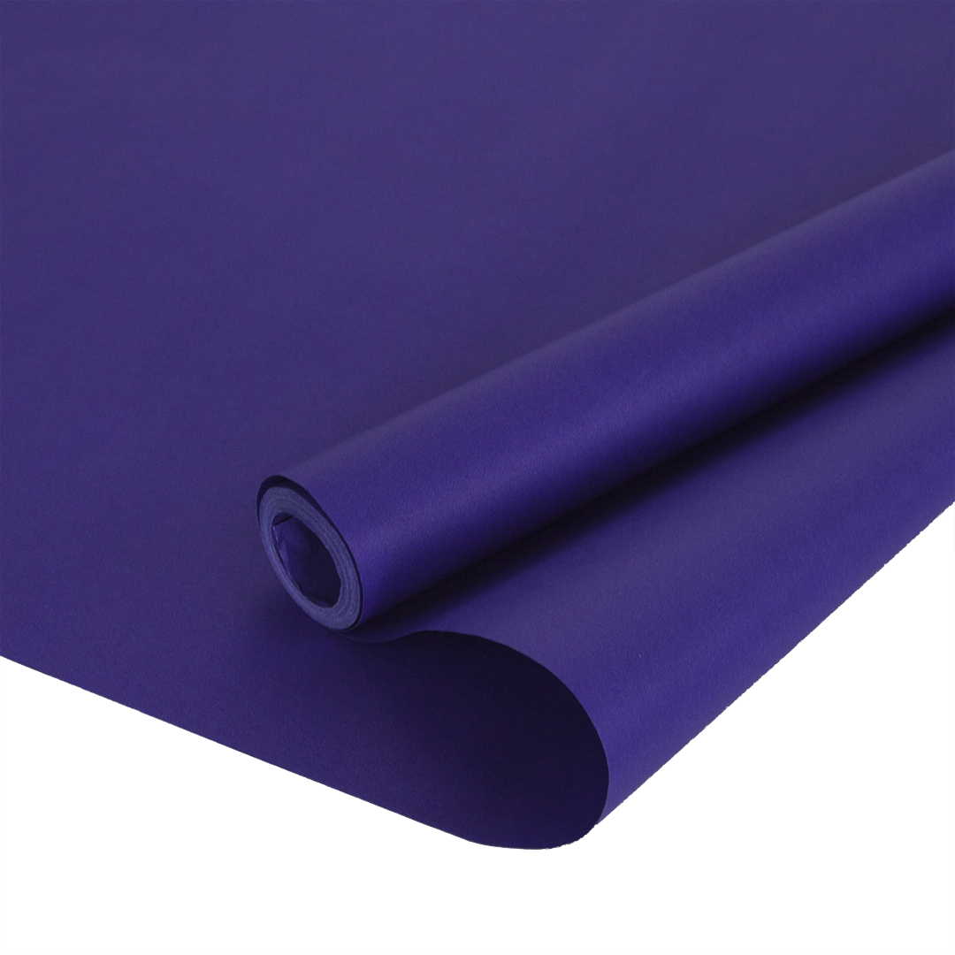 Упаковочная бумага крафт, Однотонный, Фиолетовый, двухсторонний, 0,5*8,23 м
