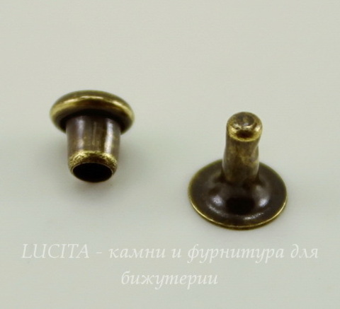 Заклепка из 2х частей TierraCast 5х1,7 мм, 4х4 мм (цвет-античная латунь)