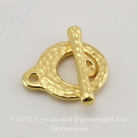 Замок - тоггл из 2х частей TierraCast 16х13 мм, 18х5 мм (цвет-золото) ()