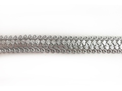 Тесьма металлизированная "Чешуя" 1,5см серебро