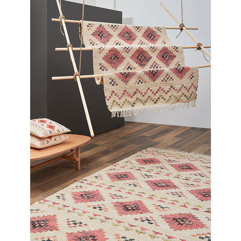 Ковер из шерсти по мотивам башкирских орнаментов 120х180см Tkano Cultural Heritage