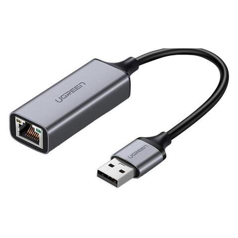 Адаптер Ethernet UGREEN CM209 (50922) USB to RJ45 Ethernet Adapter Aluminum Case, серый космос