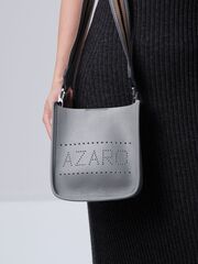 Сумка кожаная на плечо серая