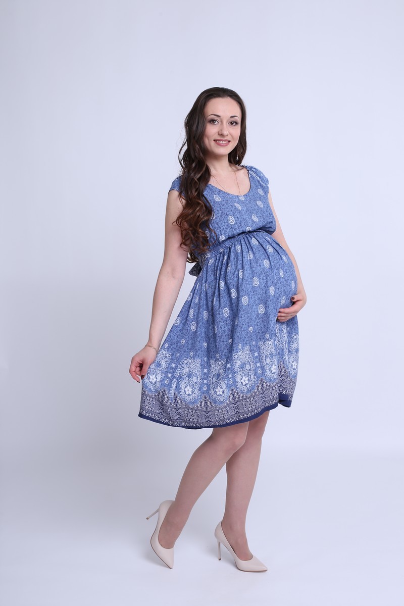 Фото платье для беременных MAMA`S FANTASY от магазина СкороМама, синий, размеры.