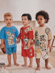 Пижама для мальчика Next AC1-057 3 шт., Красный, Голубой, Бежевый