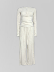 Костюм Agdali brand 1032 однотонный из лонгслива с пуговицами и широких штанов