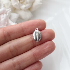 Подвеска Кофейное зерно 16*10 мм, родий, П101