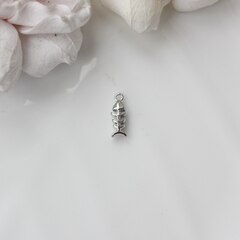 Подвеска Скелет рыбки 13*5 мм, родий, П171