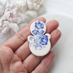 Подвеска Неваляшка, гжель, 50*32 мм, S014