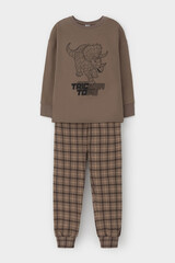 пижама  для мальчика  К 1567/сосновая кора,праздничная клетка