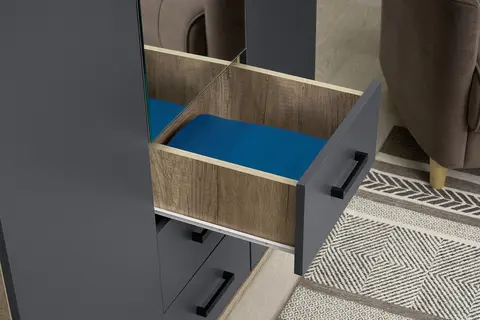 Шкаф 3-х створчатый Вегас ШК-08 дуб каньон / графит