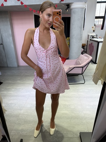 Платье Мона розовый с сердечком