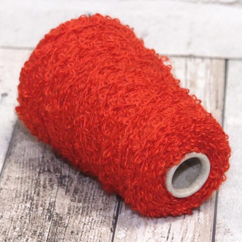 Кидмохер-букле PURA LANA ITALIA / AMELIA 180 оранжево-красный