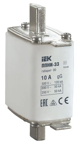Плавкая вставка предохранителя ППНИ-33, габарит 00, 10А IEK