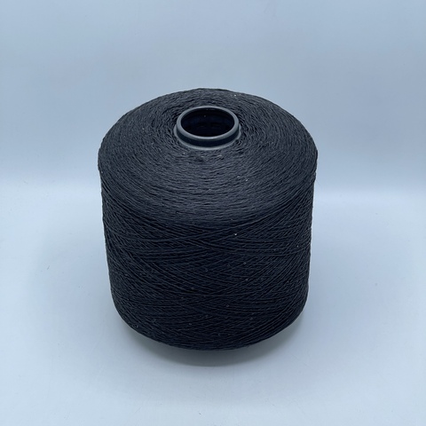 Бобинная пряжа, Linette Pailletes, 450-550м, 80% Лен, 20% Полиэстер(пайетка), Уголь+пайетка. 39433