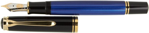 Ручка перьевая Pelikan Souverän® M 800 Black and Blue GT, F (995944)