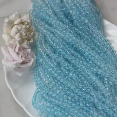 Бусины стеклянные голубые 