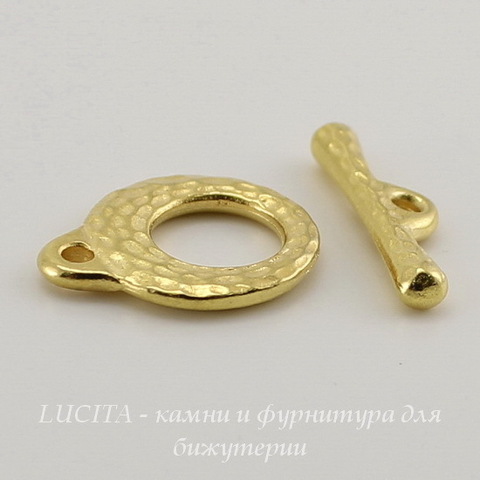 Замок - тоггл из 2х частей TierraCast 16х13 мм, 18х5 мм (цвет-золото) ()