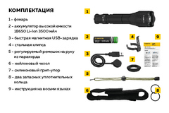 Тактический фонарь Armytek Viking Pro Magnet USB (белый свет) F07701C