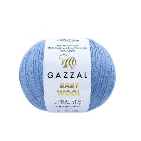 Пряжа Gazzal Baby Wool 813 голубой