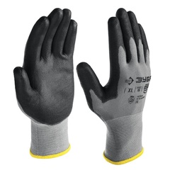 ЗУБР ТОЧНАЯ РАБОТА, L (9), перчатки с полиуретановым покрытием, тонкие, комфортные, для точных работ, 15 класс, Профессионал (11275-L)