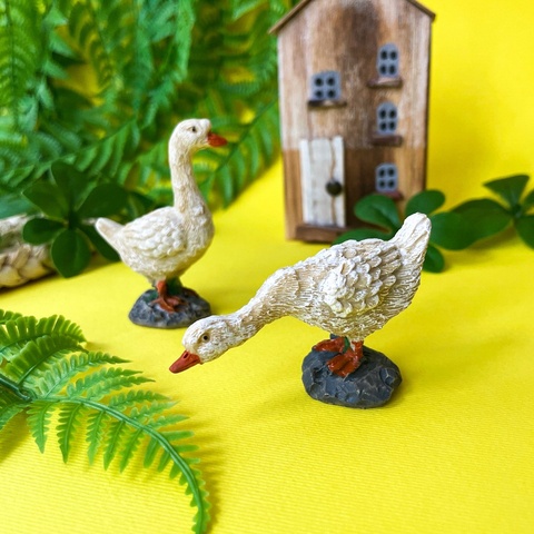 Гусь, гуси, фигурки декоративные, кукольные миниатюры, 5-6 см, набор 2 шт микс.