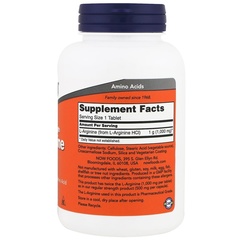 Now Foods, L-аргинин, двойное действие, 1000 мг, 120 таблеток