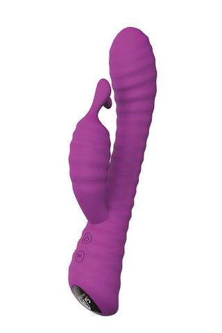 Фиолетовый вибратор с клиторальным стимулятором HONEY BEE - Dream Toys Good Vibes 21377
