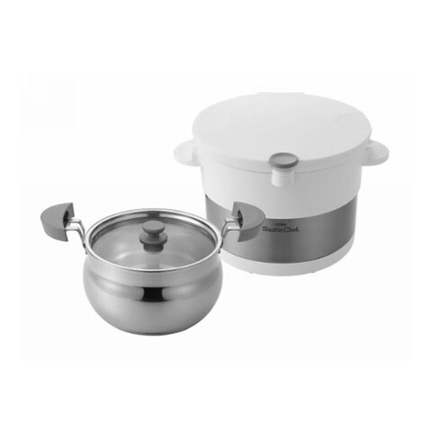 Термокастрюля Thermos Shuttle Chef KBC-3000 PWH (451484) 3л. белый/серебристый