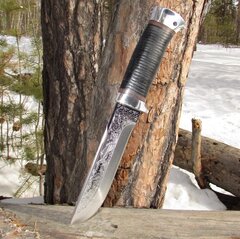 Нож НС-41А (40Х10С2М) гравировка, алюминиевые вставки (Златоуст)