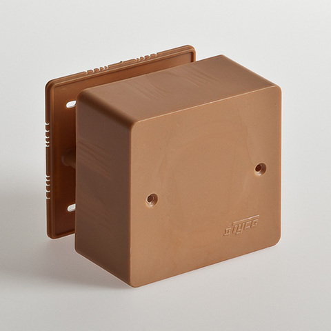 Коробка ТУСО 65015К распаячная открытой установки для кабель-каналов, универсальная. 85х85х45 мм. Цвет - коричневый