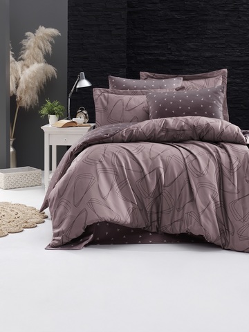 Комплект постельного белья 2 спальный (Евро) DO&CO Сатин DELUX ROVENA цвет фиолетовый фото 1