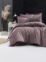 Комплект постельного белья 2 спальный (Евро) DO&CO Сатин DELUX ROVENA цвет фиолетовый фото 1