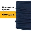 Картинка шарф-труба Buff Wool heavyweight Solid Night Blue - 2