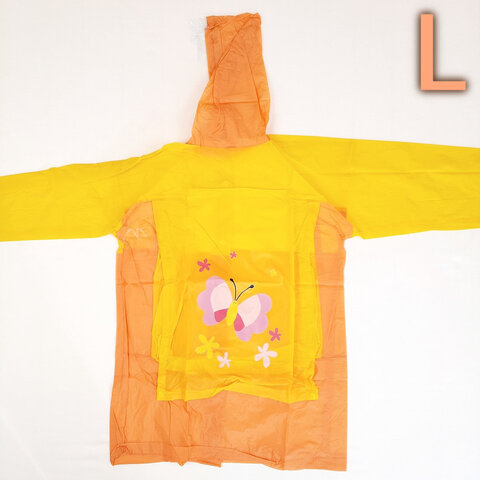 Дождевик детский L 100-110 см YA YUE с бабочкой жёлто-оранжевый