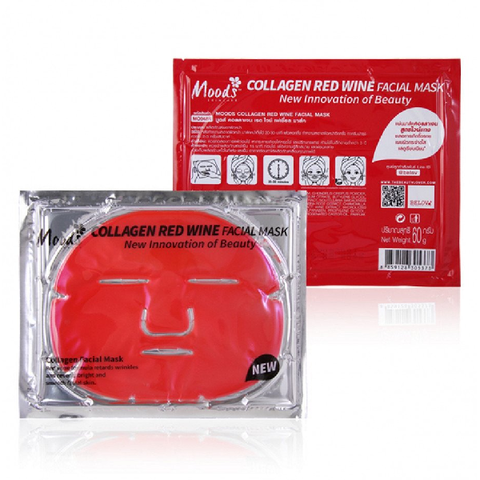 Гидрогелевая маска для лица с красным вином Belov Moods Collagen Red Wine Facial mask, 60 гр