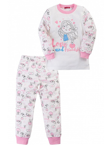 GP02-050/01п пижама детская, розовый/молочный