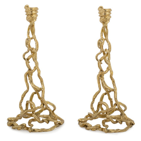 Набор подсвечников 2шт 14.5см Michael Aram Золотая Глициния