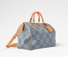 Сумка Louis Vuitton Speedy с плечевым ремнём синий