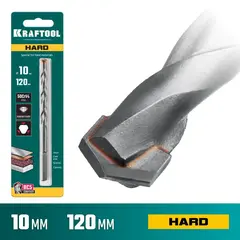 KRAFTOOL Hard, 10 х 120 мм, тв.сплав ВС5, сверло специальное по твёрдым материалам (29177-120-10)