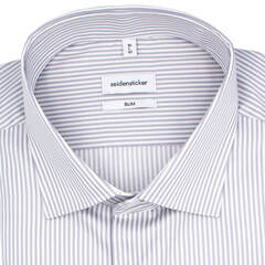 Сорочка мужская Seidensticker Slim Fit 01.645080-31 в серо-бежевую полоску